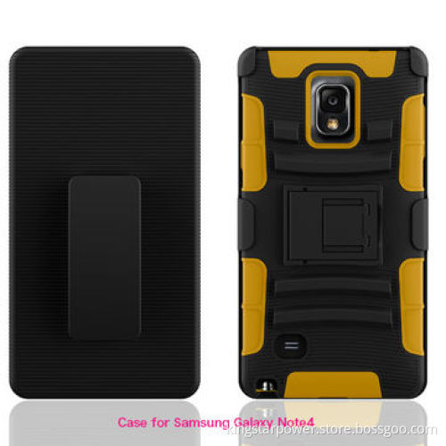 Case for Samsung Galaxy Note4/N910/Note 4 with Kickstand and Locking Belt Swivel Clip/Hybrid HolsterNew